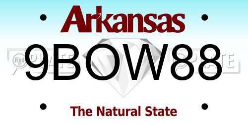 9BOW88 Arkansas License Plate