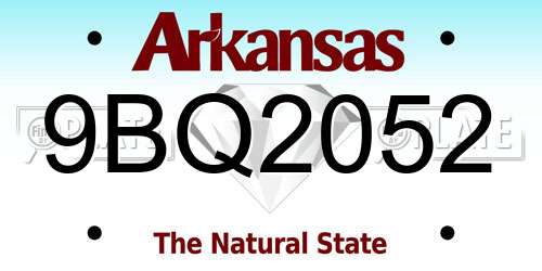 9BQ2052 Arkansas License Plate
