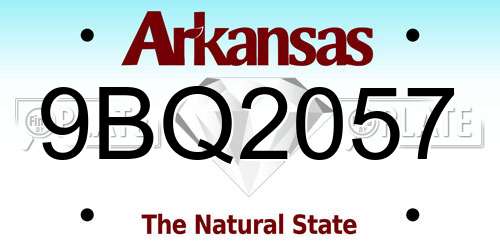 9BQ2057 Arkansas License Plate