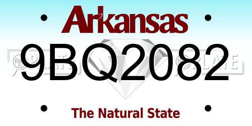 9BQ2082 Arkansas License Plate