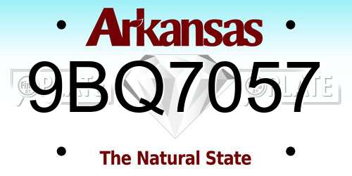 9BQ7057 Arkansas License Plate