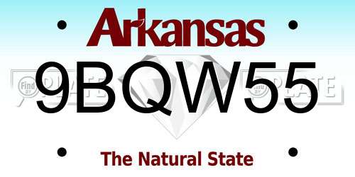 9BQW55 Arkansas License Plate