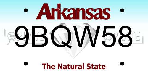 9BQW58 Arkansas License Plate