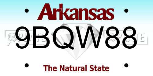 9BQW88 Arkansas License Plate