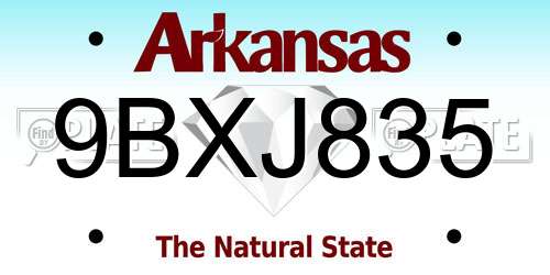 9BXJ835 Arkansas License Plate
