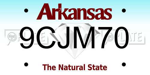 9CJM70 Arkansas License Plate