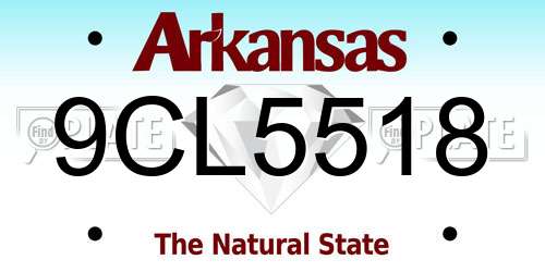 9CL5518 Arkansas License Plate