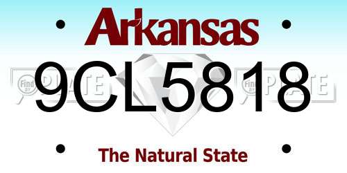 9CL5818 Arkansas License Plate