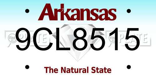9CL8515 Arkansas License Plate