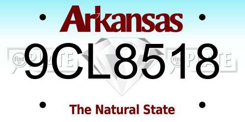 9CL8518 Arkansas License Plate