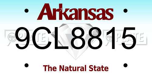 9CL8815 Arkansas License Plate