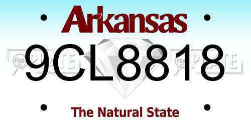 9CL8818 Arkansas License Plate