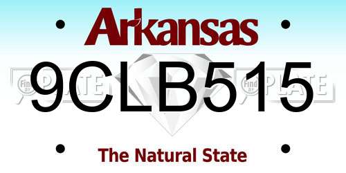 9CLB515 Arkansas License Plate