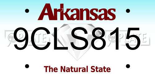 9CLS815 Arkansas License Plate