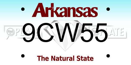 9CW55 Arkansas License Plate