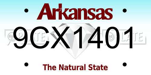 9CX1401 Arkansas License Plate