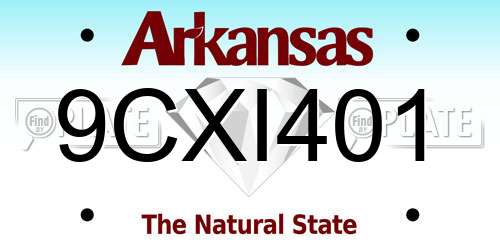 9CXI401 Arkansas License Plate