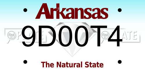 9D00T4 Arkansas License Plate