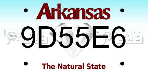 9D55E6 Arkansas License Plate
