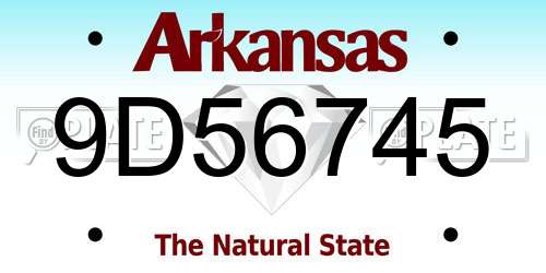 9D56745 Arkansas License Plate