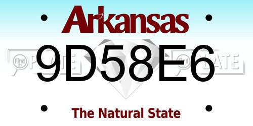 9D58E6 Arkansas License Plate