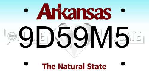 9D59M5 Arkansas License Plate