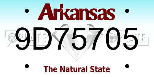 9D75705 Arkansas License Plate