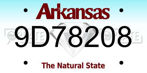 9D78208 Arkansas License Plate
