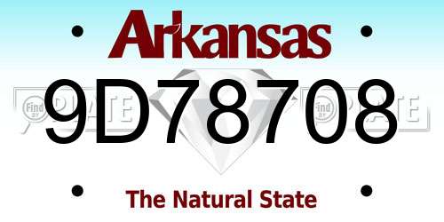 9D78708 Arkansas License Plate