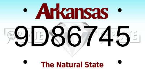 9D86745 Arkansas License Plate