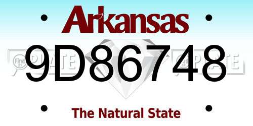 9D86748 Arkansas License Plate