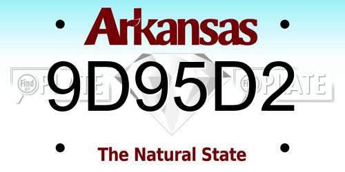 9D95D2 Arkansas License Plate
