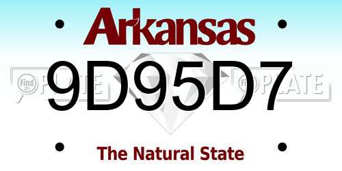9D95D7 Arkansas License Plate
