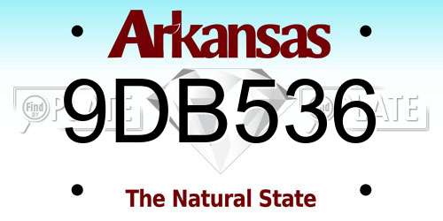 9DB536 Arkansas License Plate