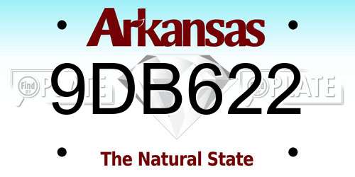 9DB622 Arkansas License Plate
