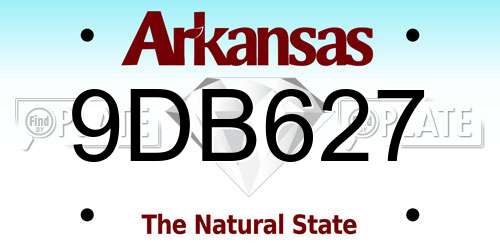 9DB627 Arkansas License Plate