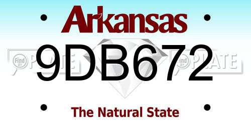 9DB672 Arkansas License Plate