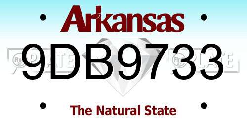 9DB9733 Arkansas License Plate