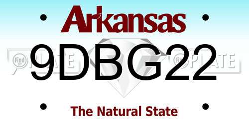 9DBG22 Arkansas License Plate