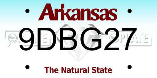 9DBG27 Arkansas License Plate