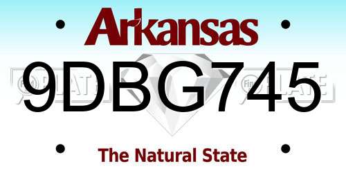 9DBG745 Arkansas License Plate