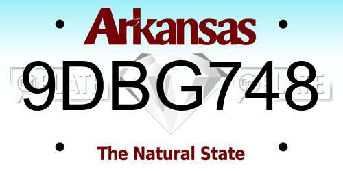 9DBG748 Arkansas License Plate