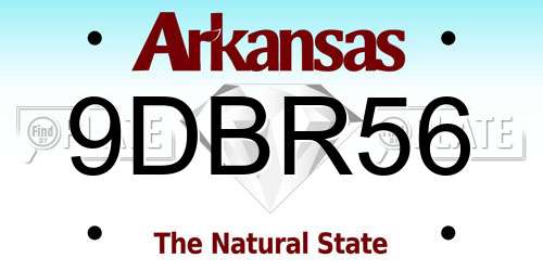 9DBR56 Arkansas License Plate