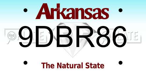 9DBR86 Arkansas License Plate