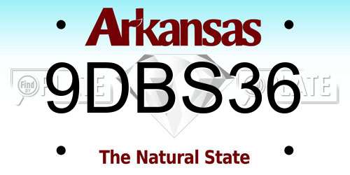 9DBS36 Arkansas License Plate