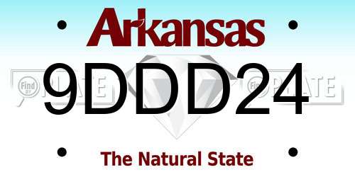 9DDD24 Arkansas License Plate