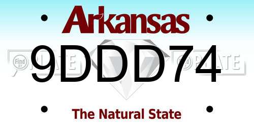 9DDD74 Arkansas License Plate