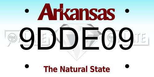 9DDE09 Arkansas License Plate