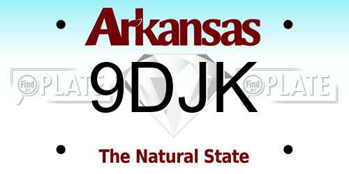 9DJK Arkansas License Plate