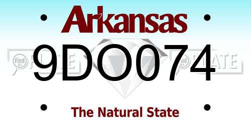 9DO074 Arkansas License Plate